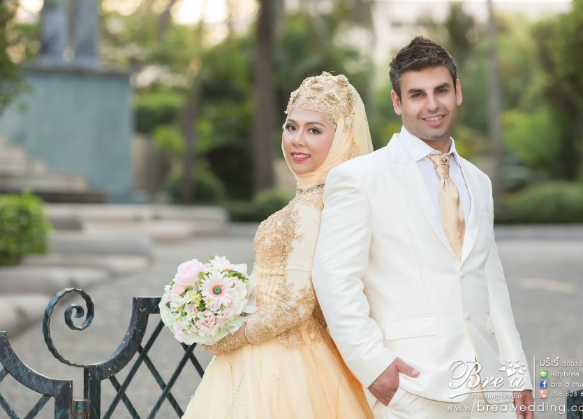 PreWedding มุสลิม ฌ็องเซลิเซ่ ถ่ายรูปแต่งงานอิสลาม บางบัวทอง นนทบุรี