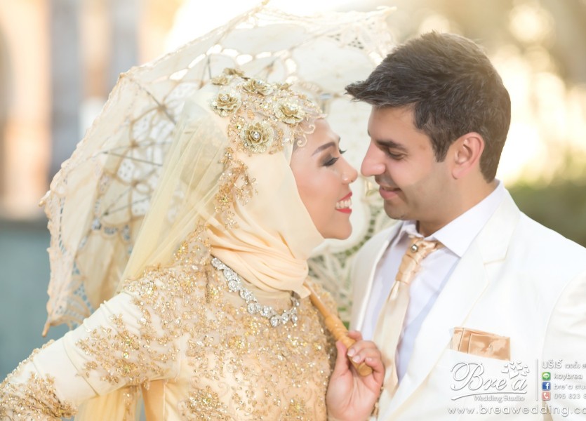 PreWedding มุสลิม ฌ็องเซลิเซ่ ถ่ายรูปแต่งงานอิสลาม บางบัวทอง นนทบุรี