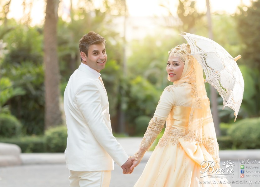 PreWedding มุสลิม ฌ็องเซลิเซ่ ถ่ายรูปแต่งงานอิสลาม บางบัวทอง นนทบุรี