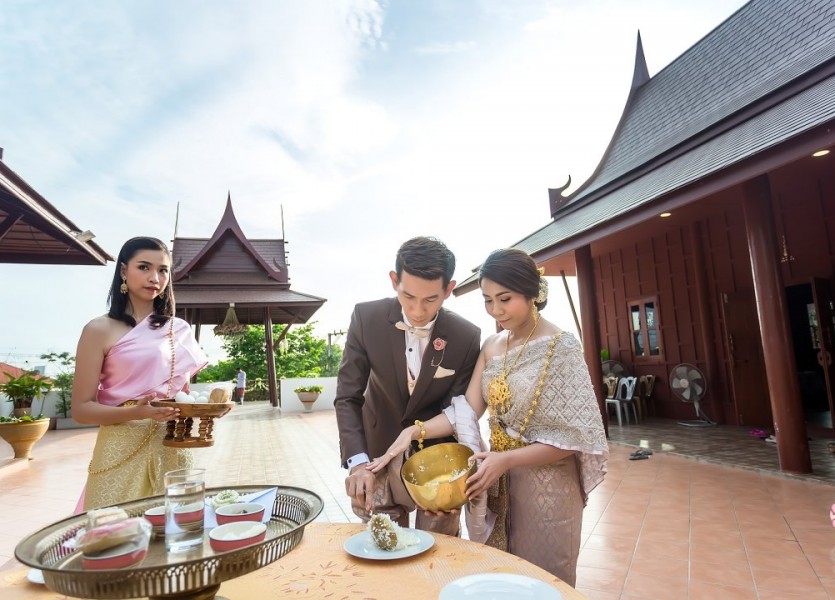 เรือนไทย,แต่งงาน,เรือนนพเก้า,นนทบุรี014พระราม๕,ชุดไทยแต่งงาน,บางบัวทอ
