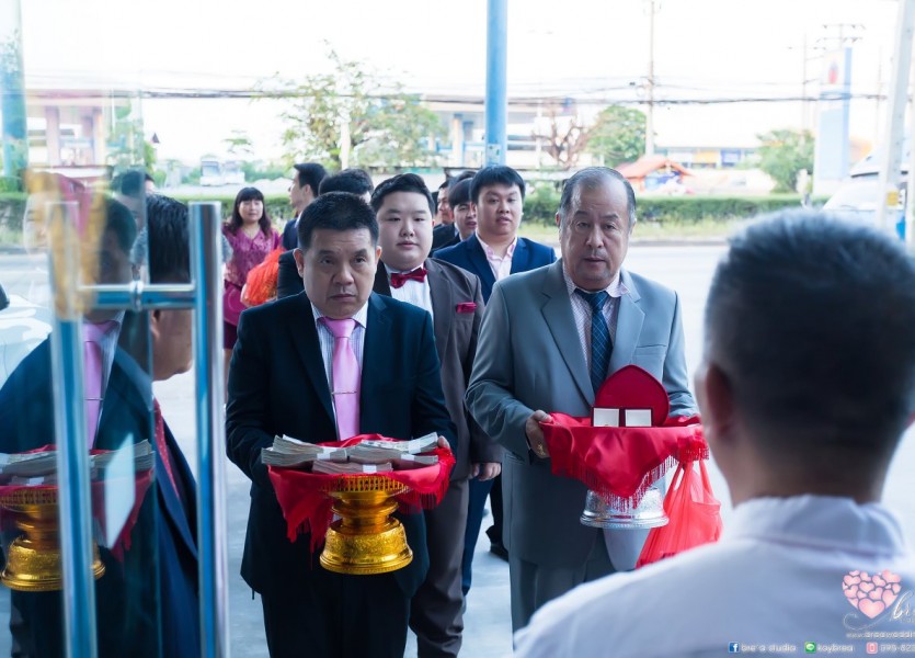 ชุดยกน้ำชา งานหมั้น ชุดแดง016 แต่งงานแบบจีน