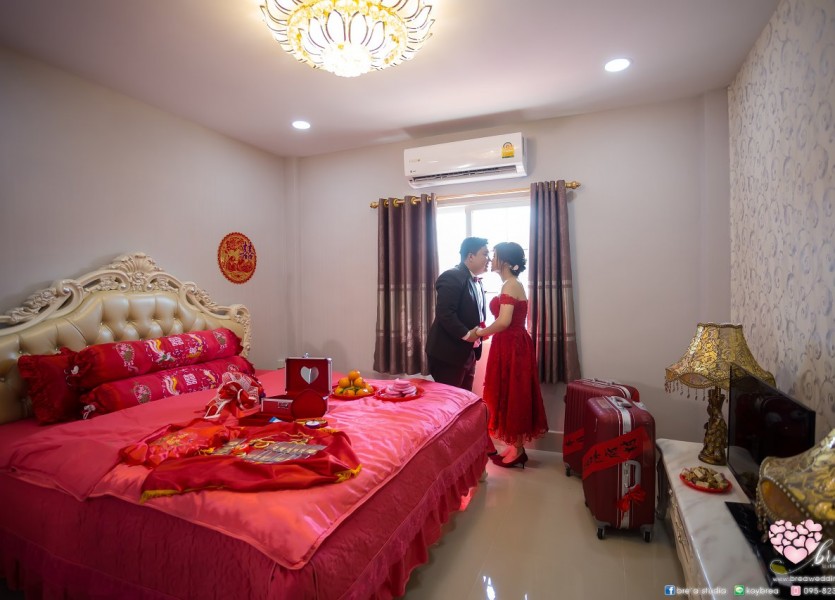 ชุดยกน้ำชา งานหมั้น ชุดแดง124 แต่งงานแบบจีน